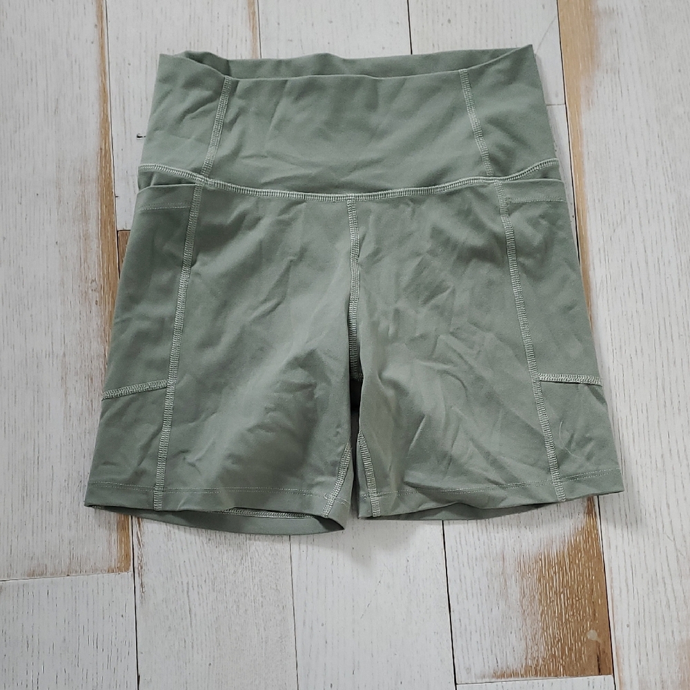 Sage Green High-Waisted Women's Shorts
